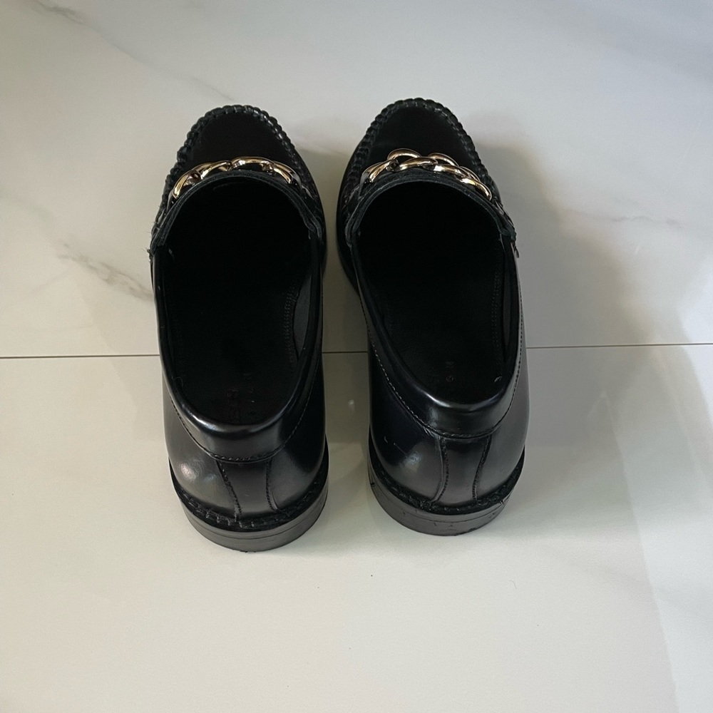 ASOS DESIGN Method Vegan Leather Loafers With Chain in Black Size 2 - Picture 3 of 6